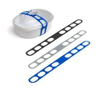 FOUTP Universal Silicone Lid Latch Strap Reusable Slow Cooker Lid Secure Band Adjustable Pot Lid Tie Food Grade Elastic Straps for Cookware Lunch Box Cable Organizer Yoga Mat Camping Gear (3 Pieces)