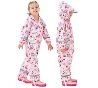 Fouyada Impermeabile Bambini, Tuta Pioggia Bambina Antipioggia con Cappuccio Impermeabili per Bambini Ragazzi Ragazze Giacche da Pioggia Bambino Poncho Antipioggia Simpatico