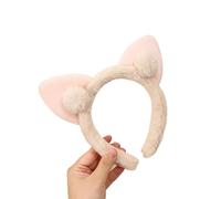 FOVAOK 1 cerchietto per capelli con orecchie di gatto, in peluche, per lavare il viso, da principessa, fata, forcina per capelli, ornamento per capelli (1pckaqi)