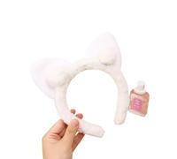 FOVAOK 1 cerchietto per capelli con orecchie di gatto, in peluche, per lavare il viso, da principessa, fata, forcina per capelli, ornamento per capelli (1 pezzo)