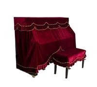 FOVAOK 1 copertura in velluto per pianoforte in stile classico, copertura antipolvere per pianoforte verticale, senza sgabello, per pianoforte verticale (rosso)