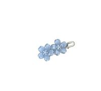 FOVAOK 2 fermagli per capelli con fiori di ciliegio, graziosi, per ragazze, con frangia laterale Y2K, accessori per capelli con fiori freschi (B, 2 pezzi, blu)