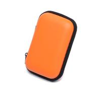 FOVAOK 2 mini borsa portatile per auricolari, portamonete, custodia per schede di memoria, organizer per cavi, accessori per cuffie, Arancione, Taglia unica