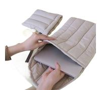 FOVAOK Borsa morbida per computer portatile, resistente all'acqua, per notebook da 11/13/15 pollici, antiurto, in cotone ricamato, adatta a tutti i modelli di computer (grigio, 15,6-16")
