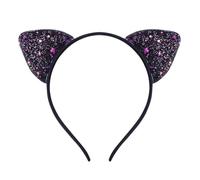 FOVAOK Cerchietto per capelli con orecchie di gatto glitterate, per ragazze e donne, in metallo lucido, accessori per capelli per tutti i giorni (G)