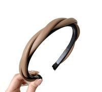FOVAOK Cerchietto per capelli per donne e ragazze, con fiori, in tinta unita, ampio, accessori per capelli (marrone)