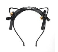 FOVAOK Cerchietto sexy da donna con orecchie di gatto nero, lunetta in pizzo alla moda, accessorio per capelli per cosplay, feste di compleanno (stile 03)