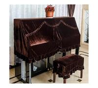 FOVAOK Copertura classica in velluto per pianoforte verticale antipolvere, copertura antipolvere per pianoforte verticale verticale universale (marrone, panca 76 x 36 cm)