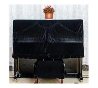 FOVAOK Copertura classica in velluto per pianoforte verticale, antipolvere, copertura antipolvere per pianoforte verticale verticale universale (nero, panca 56 x 36 cm)