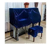 FOVAOK Copertura classica in velluto per pianoforte verticale, antipolvere, copertura antipolvere per pianoforte verticale verticale universale (blu, panca 76 x 36 cm)