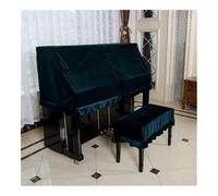 FOVAOK Copertura classica in velluto per pianoforte verticale, antipolvere, copertura antipolvere per pianoforte verticale verticale universale (verde scuro, panca 56 x 36 cm)