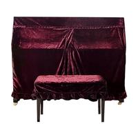 FOVAOK Copertura per pianoforte in morbido velluto, decorata, macramè, lavabile a mano, pratica casa, con copertura antipolvere, antigraffio, colore: rosso