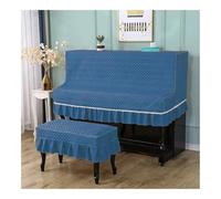 FOVAOK Copertura per pianoforte in tessuto verticale, elegante e meticolosa, copertura antipolvere e anti-graffio (05, pianoforte - doppio sgabello)