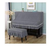 FOVAOK Copertura per pianoforte in tessuto verticale, elegante e meticolosa, copertura antipolvere e anti-graffio (01, pianoforte - doppio sgabello)
