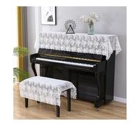 FOVAOK Copertura protettiva per pianoforte in pizzo, antipolvere, motivo floreale, decorazione verticale (04,90 x 180 cm)