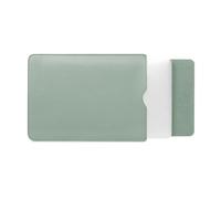 FOVAOK Custodia antiurto ultra sottile in pelle PU per computer portatile da 13/15", colore: verde chiaro