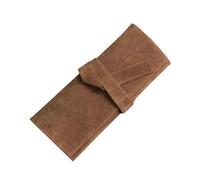 FOVAOK Custodia arrotolabile per forbici professionali da barbiere, in poliuretano, supporto per forbici da taglio e parrucchiere, cachi, 2PCS