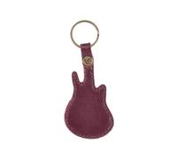 FOVAOK Custodia per plettro in pelle per chitarra, portachiavi a forma di chitarra, accessori per strumenti a corda, escluso il plettro (rosso)