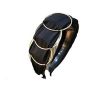 FOVAOK Fasce per capelli annodate, larghe fasce antiscivolo alla moda per donne e ragazze, accessori con nodo superiore nero e bianco (nero)