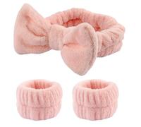 FOVAOK Fasce per il lavaggio del viso Set di braccialetti per la testa delle donne Braccialetti assorbenti impermeabili trucco lavaggio viso accessori per capelli (J)