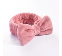 FOVAOK Fascia per capelli da donna, in pile corallo, per trucco, spa, lavaggio viso, turbante, accessorio per capelli, fascia per capelli (rosa Dou Sha)