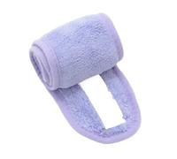 FOVAOK Fascia per capelli regolabile per spa, yoga, bagno, doccia, trucco, lavaggio viso, accessori morbidi in spugna, cuffia da doccia (lavanda)