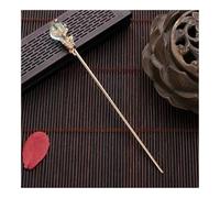 FOVAOK Fermaglio per capelli Hanfu, stile vintage cinese, da donna, in metallo smaltato, forcina per capelli, forcina per capelli, accessori per capelli da donna (acquamarina dorata)