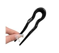 FOVAOK Forchetta per capelli a forma di U, alla moda, in acetato di tartaruga, in acrilico, design geometrico, per donne e ragazze (A)