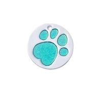 FOVAOK Medaglietta identificativa personalizzata per cani e gatti con nome inciso anti-smarrimento a forma di zampa, Misura unica, Metallo
