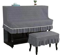 FOVAOK Mezza copertura per pianoforte verticale, leggera, antipolvere, in morbido tessuto di alta qualità, protezione per pianoforte verticale con coprisedia (04, copertura per sedia singola)