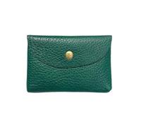 FOVAOK Mini busta in pelle tasca cambio semplice fibbia vacchetta borsa per carte di grande capacità portafoglio portamonete da donna borsa per auricolari per carte di credito, Verde scuro, 2PCS