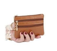 FOVAOK Moda Donne Portafoglio Frizione Tre Zip Femminile Breve Piccolo Portamonete Morbido Mini Card Holder Portafoglio Money Bag, Giallo, 1 pezzo