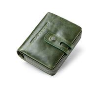 FOVAOK Portafogli per le Donne Del Cuoio Genuino Breve Bifold Moda Borse Titolari di Carta Della Moneta Borse Femminili Borse, Verde, 2PCS