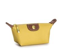 FOVAOK Portamonete da donna con cerniera, portatile, in tessuto Oxford, design di marca, idea regalo per donne, borsa da viaggio, borsa da trucco, Giallo, Taglia unica
