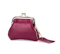 FOVAOK Portamonete da donna, in vera pelle di mucca, alla moda, portafogli piccoli e eleganti, Viola, 2pcs