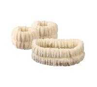 FOVAOK Set di 3 fasce per il lavaggio del viso in flanella, 12 colori, antiscivolo, assorbenti, unisex, per trucco viso, spa, yoga, supporto da polso (beige)