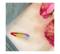 FOVAOK Set di 5 fermagli per capelli rotti per ragazze che non danneggiano i capelli, forcine per capelli color caramella, graziose mollette a forma di fiore (goccia d'acqua 6 cm, 1 set)