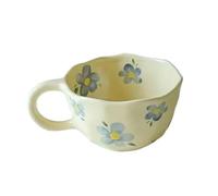 FOVAOK Tazze da caffè in ceramica con fiori irregolari pizzicati a mano, tazza da tè e latte, farina d'avena, tazza da colazione, bicchieri da cucina (C)