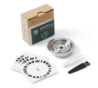 FOVNOT Adattatore Riutilizzabile per Caffè, 150 ML Acciaio Inossidabile Convertitore con 4 Adesivi Compatibile per Vertuo Next/Vertuo POP/Vertuolline GCA1/Delonghi ENV135