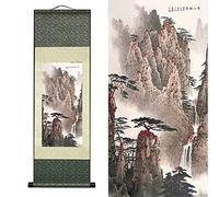 FOVNOT Asiatico Decorazione Parete,Pittura Cinese Quadro Verticale Arazzo da Parete,Bellissimo Seta Pergamene Quadri Verticali Lunghi Usato per Decorazioni Parete Camera da Letto