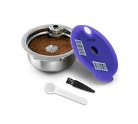 FOVNOT Cialde Riutilizzabili per Bosch Tas imo, Acciaio Inossidabile Capsule da Caffè Icaricabili con Coperchio in Silicone e Codice a Barre Universale Compatibili con Tassimo Happy, Vivy (180mL)