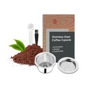 FOVNOT Inossidabile Acciaio Caffè Capsule, Riutilizzabile Caffè espresso Capsule per K Fee Pods Caffè Capsula Filtro con 1 Cucchiaio E 1 Spazzola