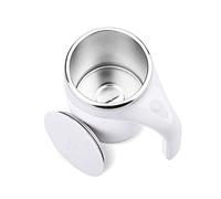 FOVNOT Tazza auto-commovente, automatica magnetica per caffè, caffè, latte, tè, cioccolata calda (bianco)