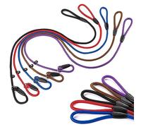 FOVRLZSE 5-Pack No-Pull Dog Slip Leads 5FT Adjustable, Red/Black/Blue/Brown/Purple (for Small Dogs) - Easy On/Off, No Collar Needed, Standalone Use, Ideal for Walking & Training