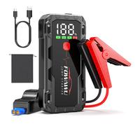 FOWAWU 6000A Avviatore di Emergenza per Veicoli e Moto 12V, Power Pack Avviatore Batteria Auto, Booster Batteria Jumper, 5*3.5Cm e Torcia LED, Power Bank Portatile di Emergenza