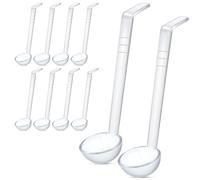 Fowecry 10 Pezzi 7,8 Pollici 1Oz Piccolo Mestolo Trasparente Mini Mestolo per Salsa Ciotola da Punch in Plastica a Manico Lungo Mestolo Cucchiai da Servizio Circa 20 cm