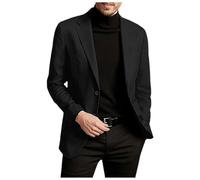 Foweknow Blazer da uomo sportivo, giacca da abito semplice, monocromatica, alla moda, versatile, giacca da cerimonia, giacca da sposo, giacca per la laurea, giacca per il padrone di casa, con scollo a
