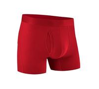 Foweknow Boxer da uomo, in cotone, comodi e morbidi, in tinta unita, traspiranti, comodi, basici, retrò, sexy, 01 Rd1, L