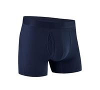 Foweknow Boxer da uomo, in cotone, comodi e morbidi, in tinta unita, traspiranti, comodi, basici, retrò, sexy, 01 blu., 3XL