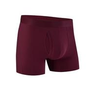 Foweknow Boxer da uomo, in cotone, comodi e morbidi, in tinta unita, traspiranti, comodi, basici, retrò, sexy, 01 Rd2, L